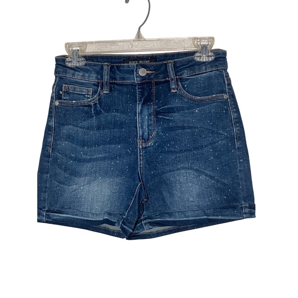 Judy Blue Womens High-Rise Distressed Denim Shorts Size S Cotton Blend